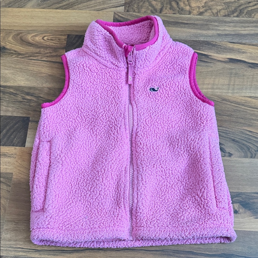 Vineyard Vines Kids Fleece Vest in Pink